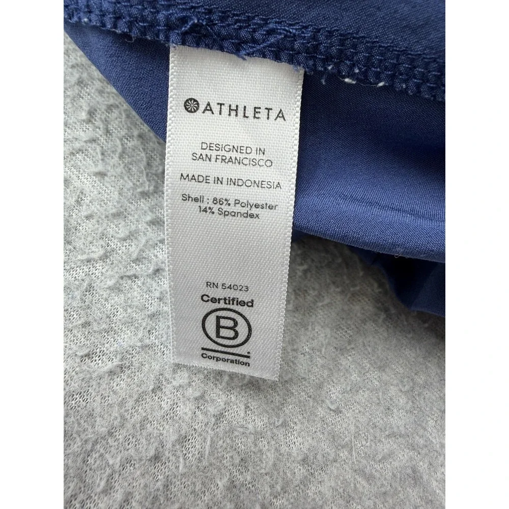 Athleta Ankle Pants Womens 2 Blue Paperbag Waist Belted Pockets Stretch Travel